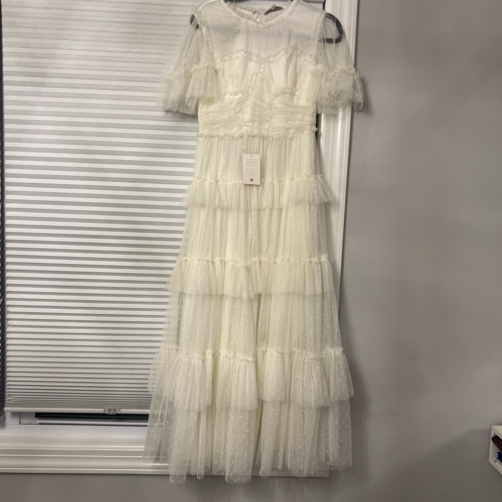 Elegant White Tiered Dress